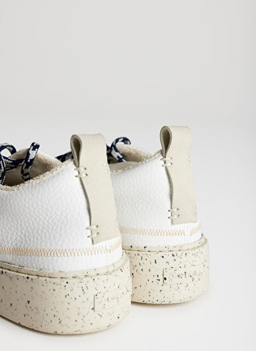 Bonamaso Beyaz - Siyah Doğal Kauçuk + Vegan Deri Erkek Sneaker Antonio - Libre - Görsel 6