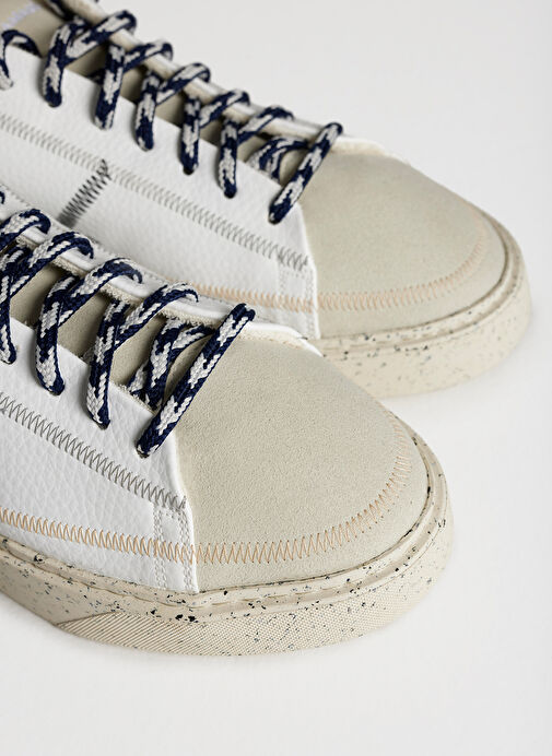 Bonamaso Beyaz - Siyah Doğal Kauçuk + Vegan Deri Erkek Sneaker Antonio - Libre - Görsel 7