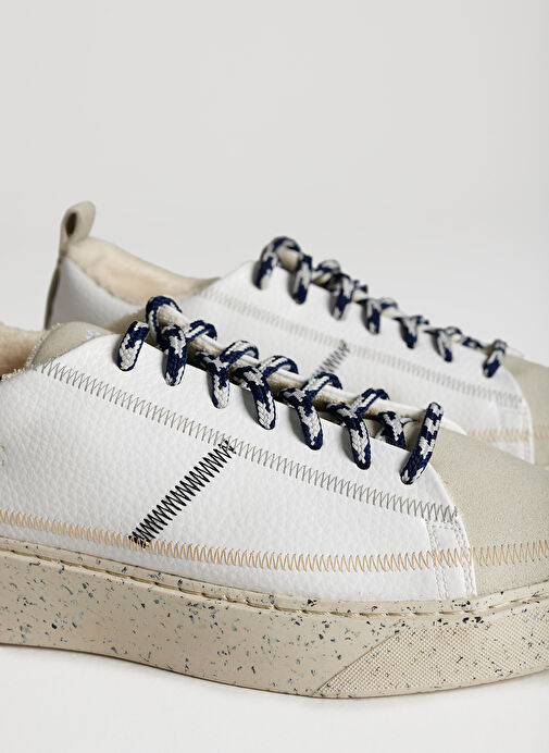 Bonamaso Beyaz - Siyah Doğal Kauçuk + Vegan Deri Erkek Sneaker Antonio - Libre - Görsel 8