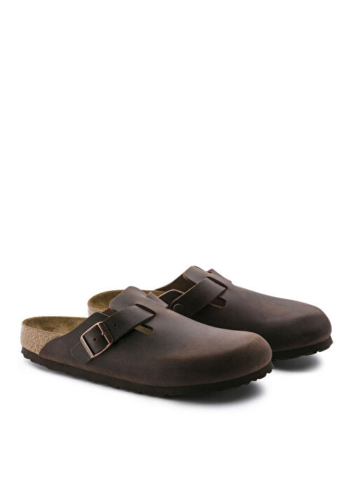 Birkenstock Koyu Kahverengi Erkek Deri Terlik BOSTON - Görsel 5