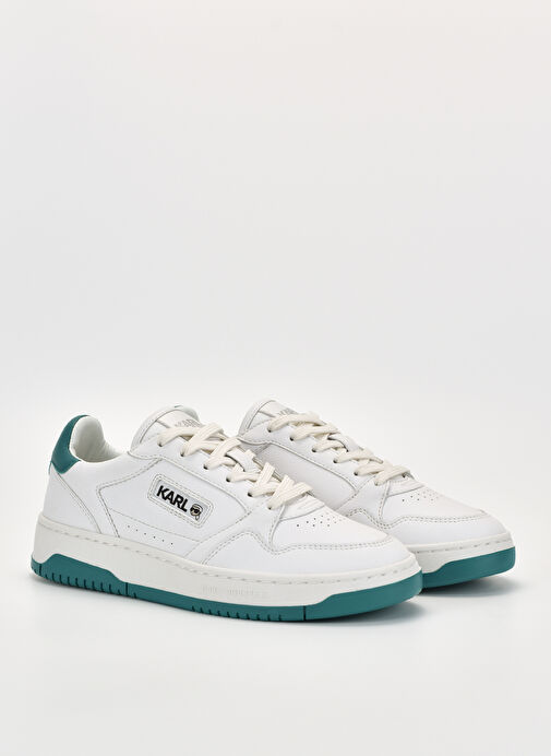 Karl Lagerfeld Beyaz-Yeşil Kadın deri Sneaker KL63024 01F - Görsel 3