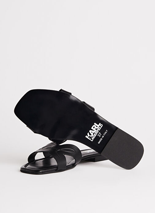 Karl Lagerfeld Siyah Kadın Deri Terlik KL85408 000 - Görsel 6