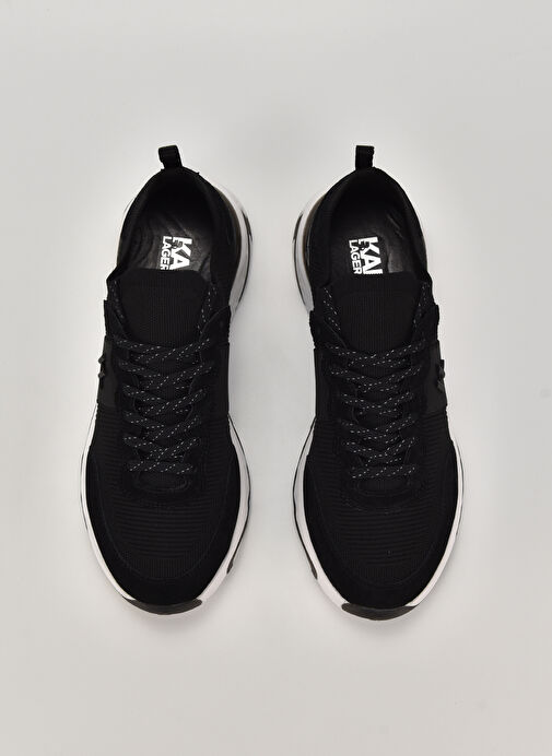 Karl Lagerfeld Siyah-Beyaz Erkek deri Sneaker BLAZE Monogram KC Knit Mix - Görsel 4