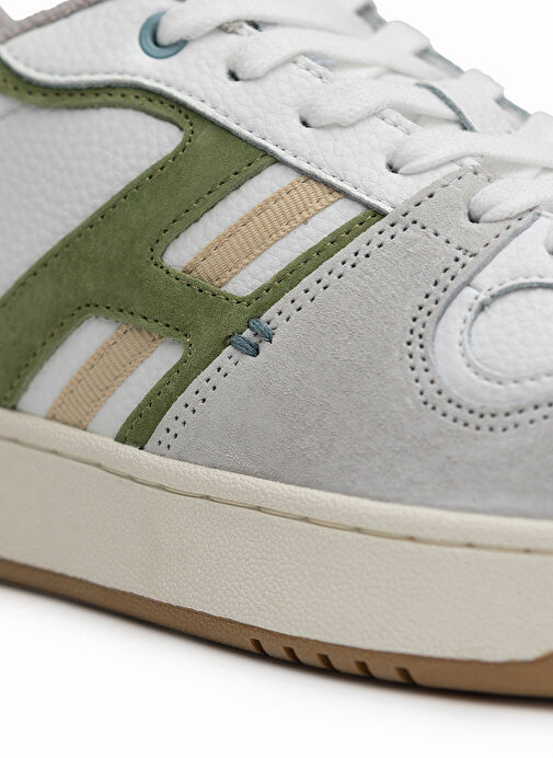 Hoff Beyaz-Gri Erkek Deri Sneaker CAIROLI - Görsel 5
