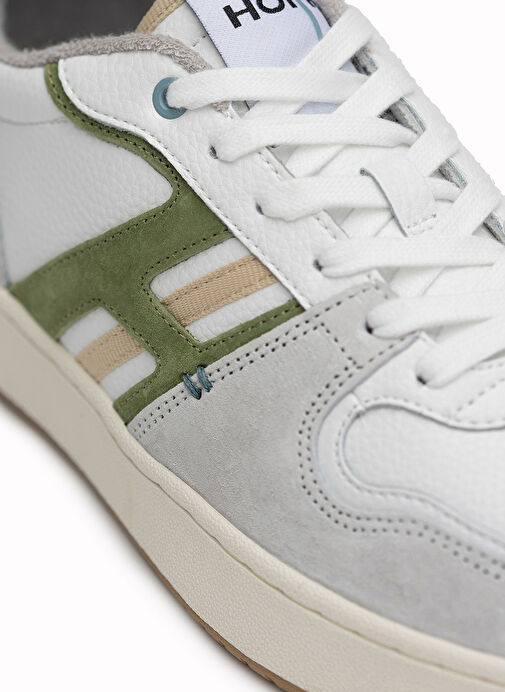 Hoff Beyaz-Gri Erkek Deri Sneaker CAIROLI - Görsel 6