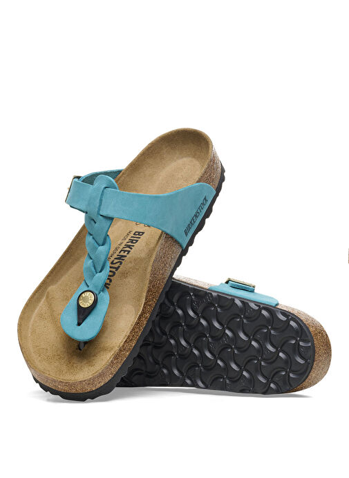 Birkenstock Turkuaz Kadın Deri Terlik GIZEH - Görsel 3