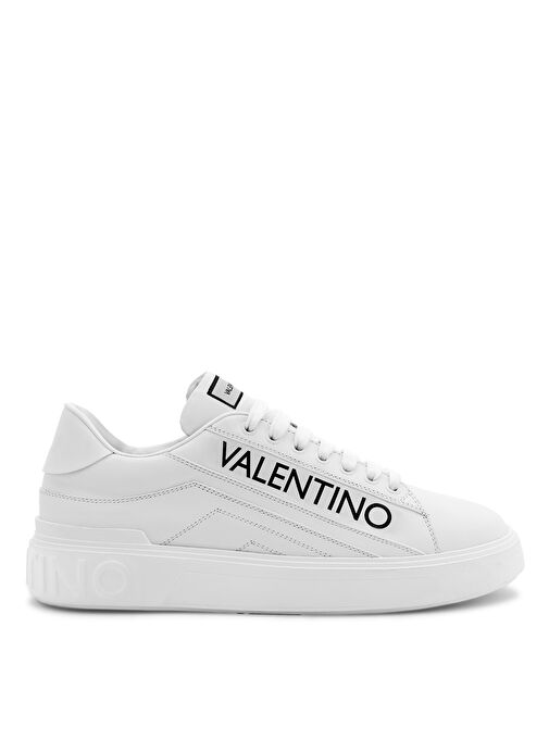 Valentino Beyaz - Siyah Erkek Deri Sneaker REY - Görsel 2
