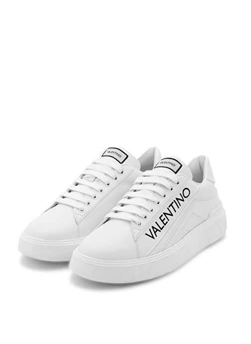 Valentino Beyaz - Siyah Erkek Deri Sneaker REY - Görsel 3