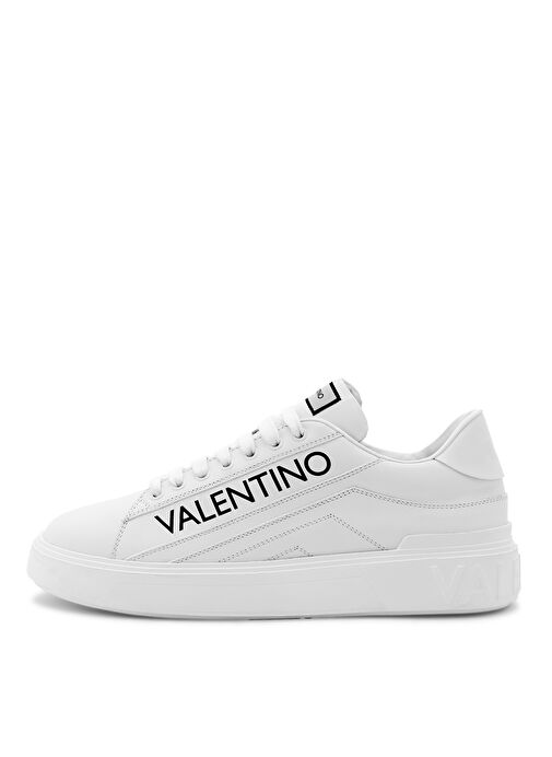Valentino Beyaz - Siyah Erkek Deri Sneaker REY - Görsel 4