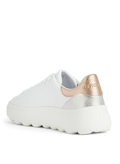 Geox Beyaz-Gümüş Kadın Deri Sneaker D SPHERICA EC4.1 C - Görsel 4