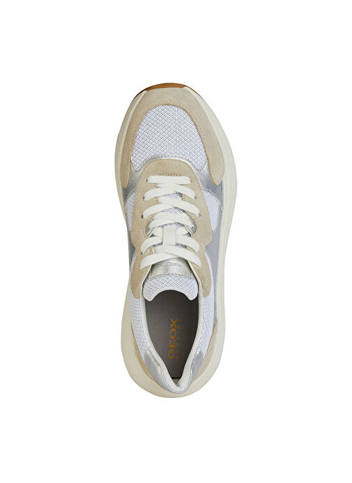 Geox Beyaz-Gümüş Kadın deri Sneaker D DIAMANTA B - Görsel 6
