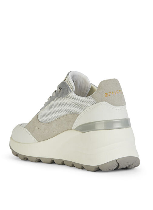 Geox Beyaz-Gümüş Kadın deri Sneaker D SPHERICA EC13 A - Görsel 4