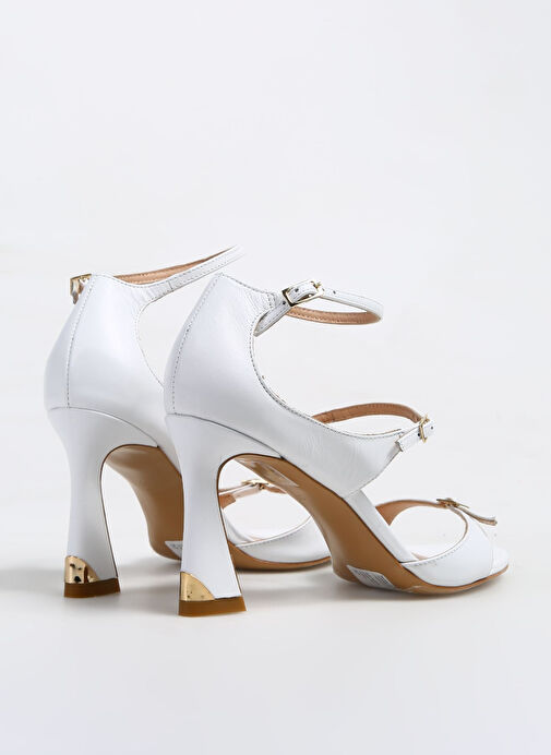 George Hogg Beyaz Kadın Deri Sandalet J18533001-4SS - Görsel 4