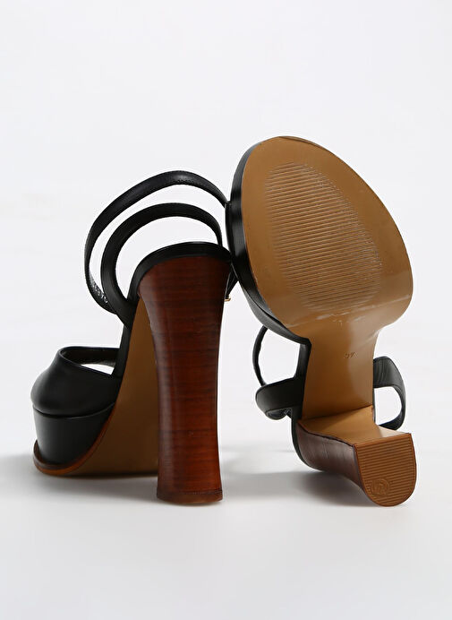 George Hogg Siyah Kadın Deri Topuklu Sandalet VERSO-4SS - Görsel 5