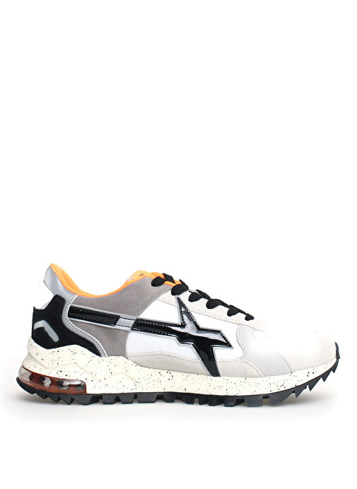 W6Yz Beyaz-Siyah Erkek süet Sneaker K3 - Görsel 3
