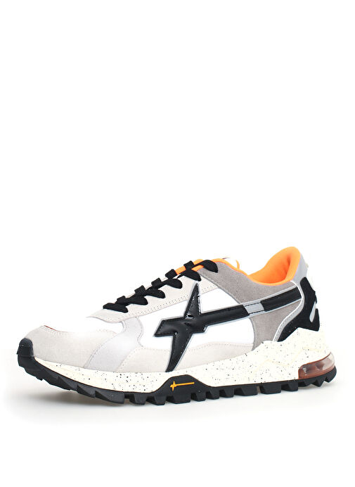 W6Yz Beyaz-Siyah Erkek süet Sneaker K3 - Görsel 4