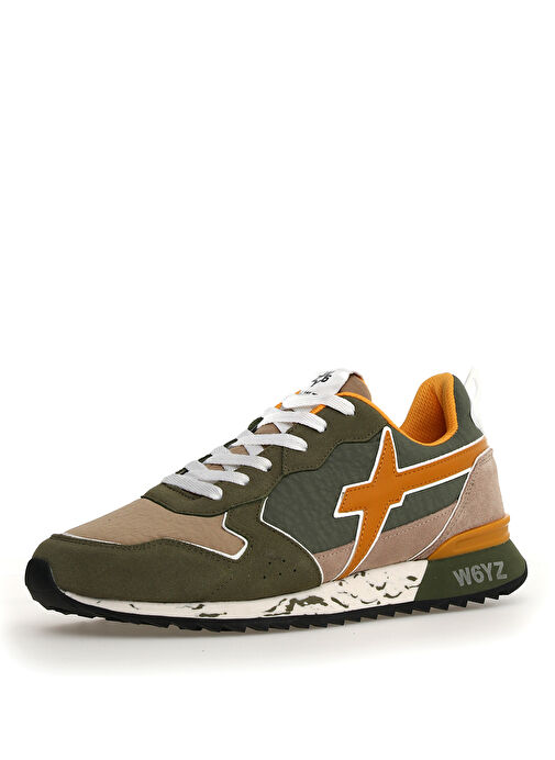 W6Yz Haki-Turuncu Erkek süet Sneaker JET - Görsel 4