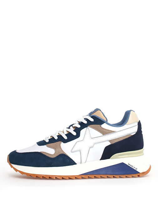 W6Yz Beyaz-Lacivert Erkek süet Sneaker YAK - Görsel 2