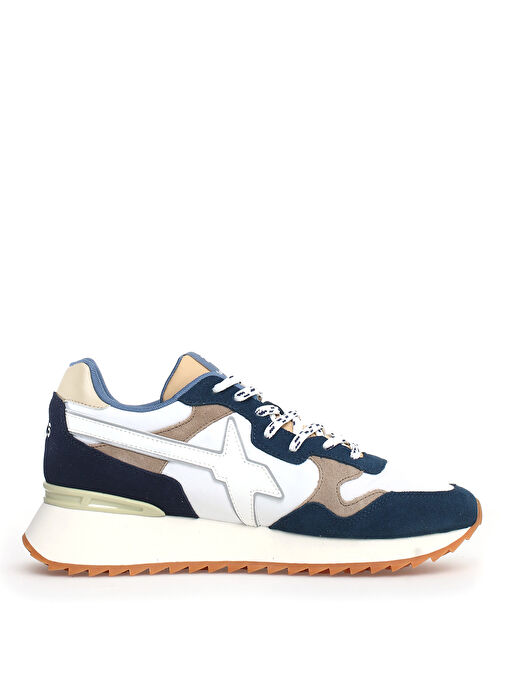 W6Yz Beyaz-Lacivert Erkek süet Sneaker YAK - Görsel 3