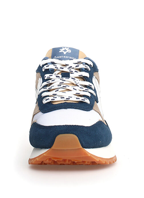 W6Yz Beyaz-Lacivert Erkek süet Sneaker YAK - Görsel 5