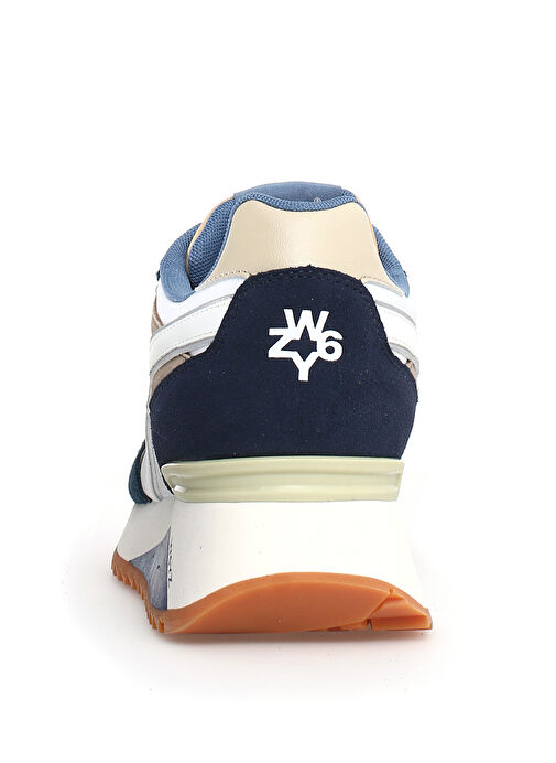 W6Yz Beyaz-Lacivert Erkek süet Sneaker YAK - Görsel 6