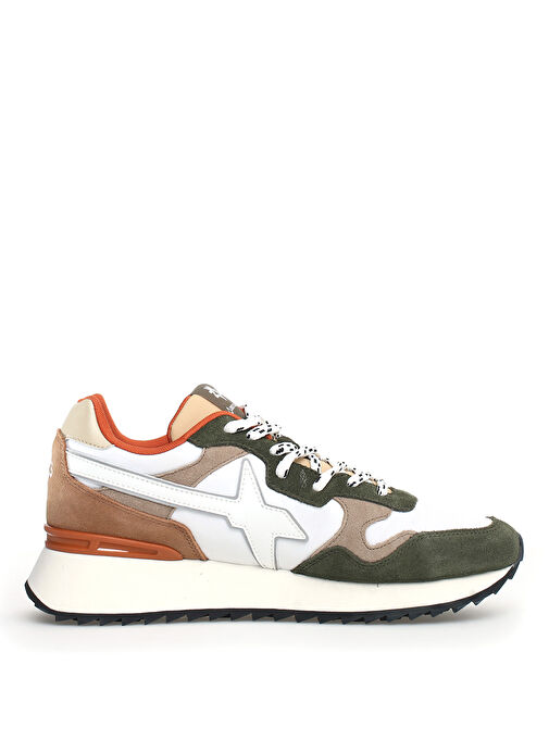 W6Yz Beyaz-Haki-Turuncu Erkek süet Sneaker YAK - Görsel 3