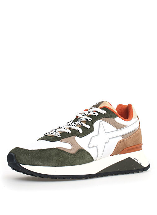 W6Yz Beyaz-Haki-Turuncu Erkek süet Sneaker YAK - Görsel 4