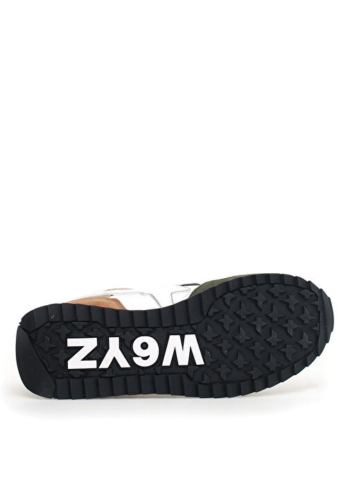 W6Yz Beyaz-Haki-Turuncu Erkek süet Sneaker YAK - Görsel 7