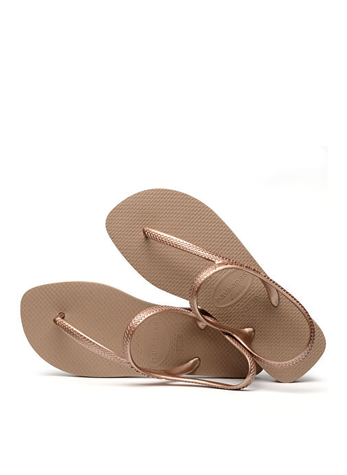 Pembe Altın Kadın Plaj Terliği 40000393581 - Görsel 5