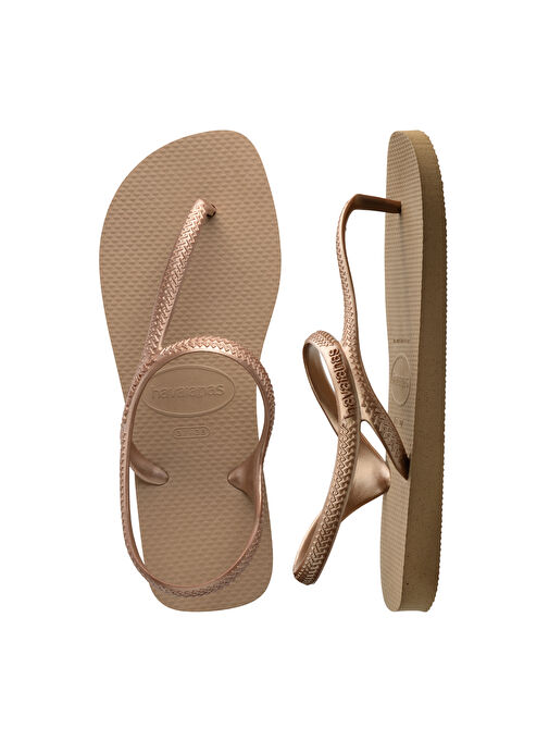 Pembe Altın Kadın Plaj Terliği 40000393581 - Görsel 6