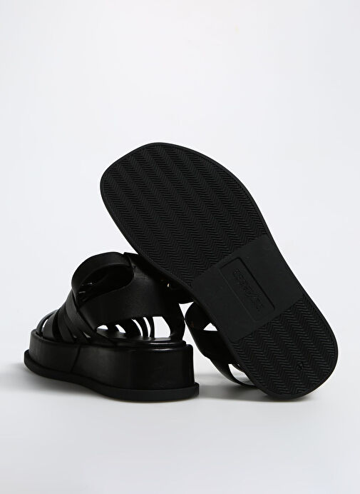 Divarese Siyah Kadın Deri Sandalet 23519-4SS - Görsel 5