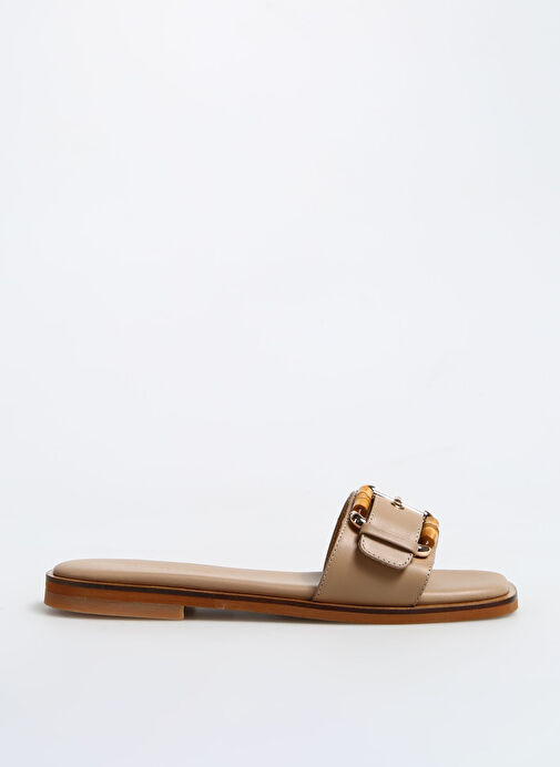 George Hogg Bej Kadın Deri Terlik CTZ052-11-4SS - Görsel 2