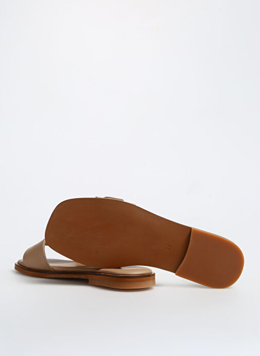 George Hogg Bej Kadın Deri Terlik CTZ052-11-4SS - Görsel 5