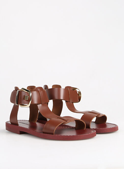 George Hogg Taba Kadın Deri Sandalet SND-10622-4SS - Görsel 3