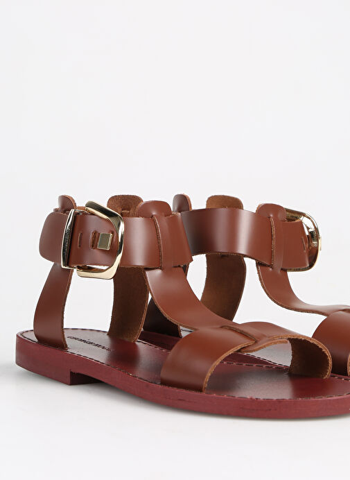 George Hogg Taba Kadın Deri Sandalet SND-10622-4SS - Görsel 6