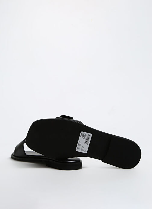 George Hogg Siyah Kadın Deri Terlik CTZ052-11-4SS - Görsel 5
