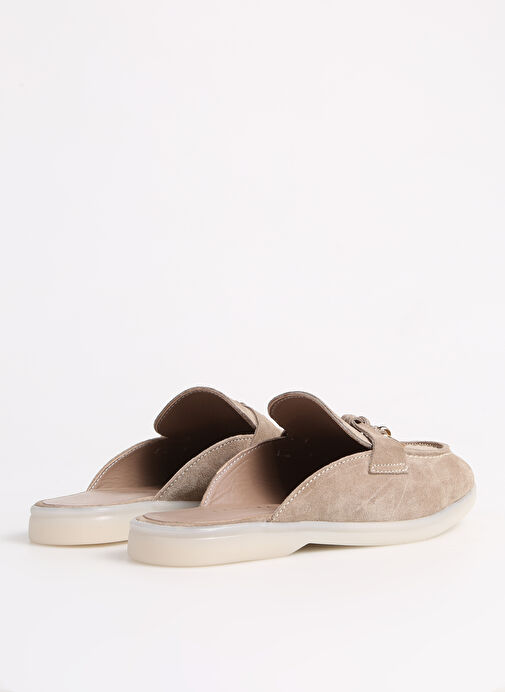 Fabrika Bej Kadın Süet Terlik BERTINA - Görsel 4