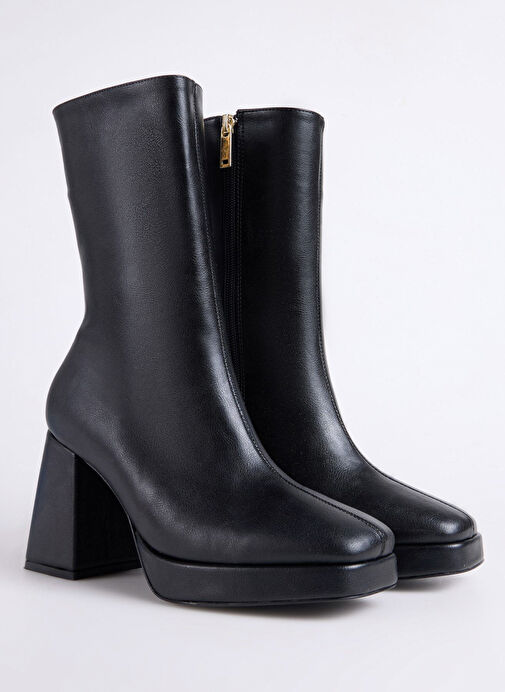 Fabrika Siyah Kadın Topuklu Bot FADILA - Görsel 3