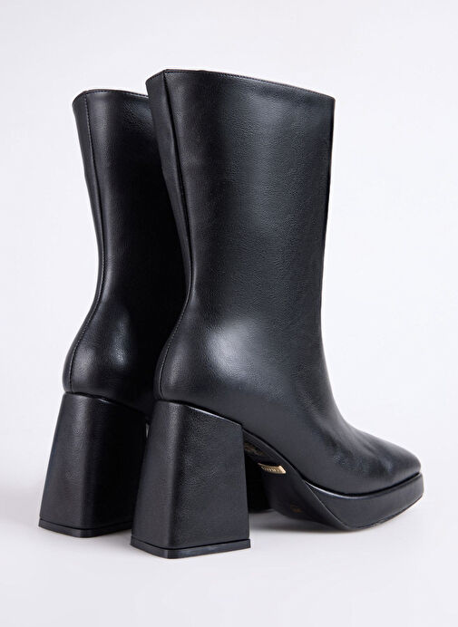 Fabrika Siyah Kadın Topuklu Bot FADILA - Görsel 4