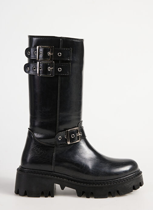 Fabrika Siyah Kadın Bot EVIKA - Görsel 2