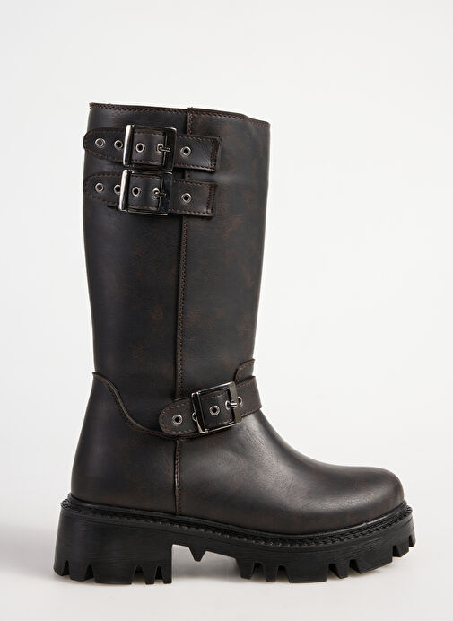 Fabrika Kahverengi Kadın Bot EVIKA - Görsel 7