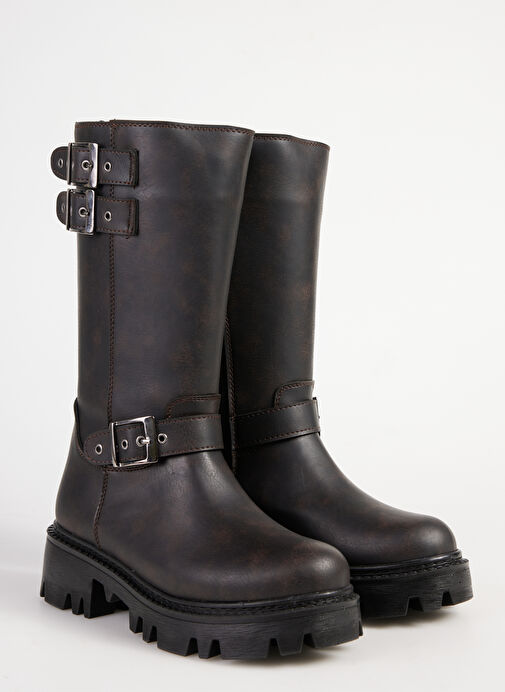 Fabrika Kahverengi Kadın Bot EVIKA - Görsel 8