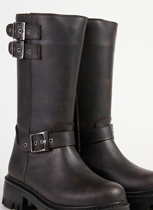 Fabrika Kahverengi Kadın Bot EVIKA - Görsel 11