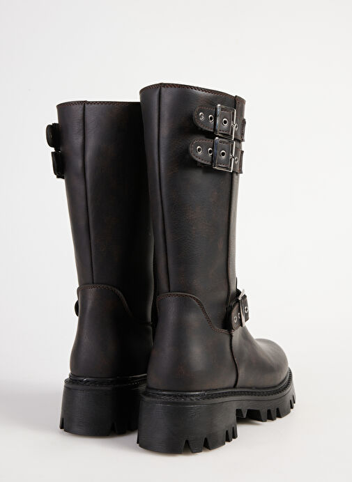 Fabrika Kahverengi Kadın Bot EVIKA - Görsel 9