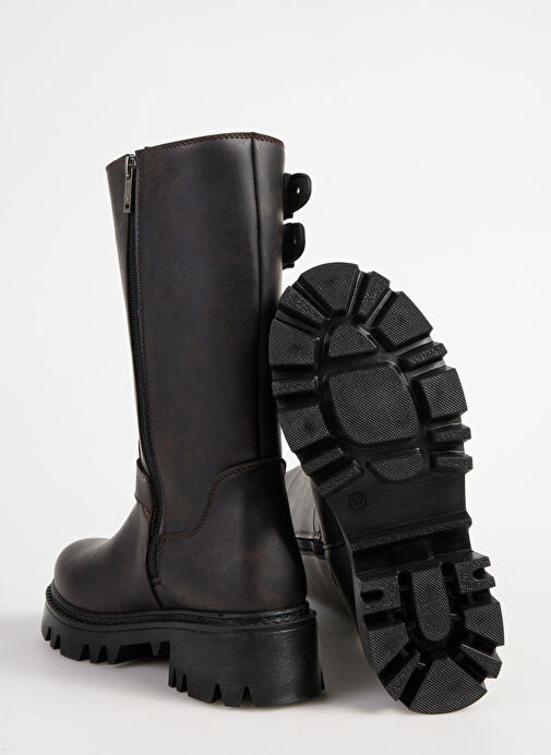 Fabrika Kahverengi Kadın Bot EVIKA - Görsel 10