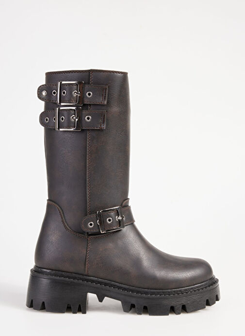 Fabrika Kahverengi Kadın Bot EVIKA - Görsel 2