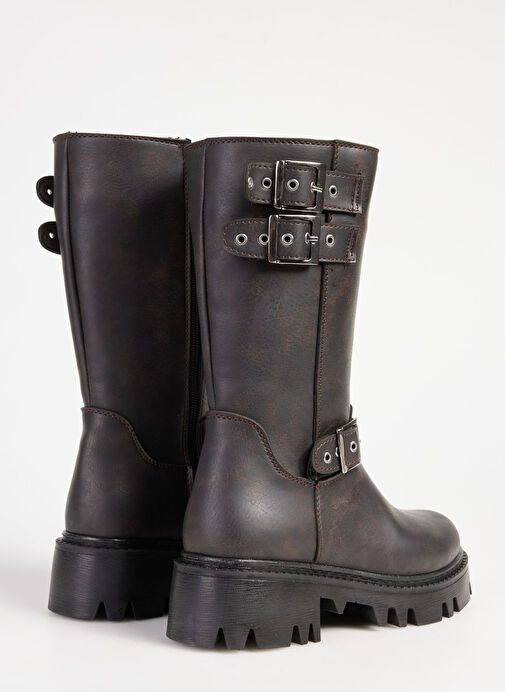 Fabrika Kahverengi Kadın Bot EVIKA - Görsel 5