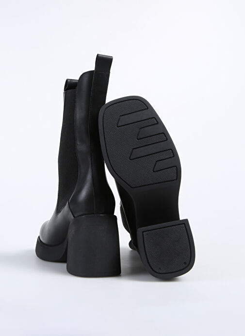 Fabrika Siyah Kadın Deri Topuklu Bot D-ENISA - Görsel 5