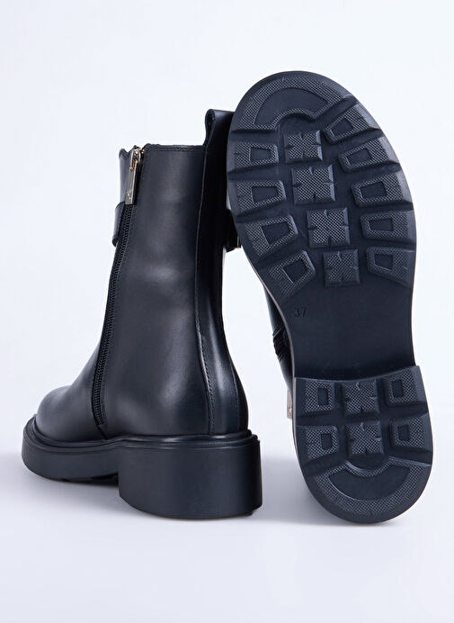 Fabrika Siyah Kadın Deri Bot D-DAVINIA - Görsel 5