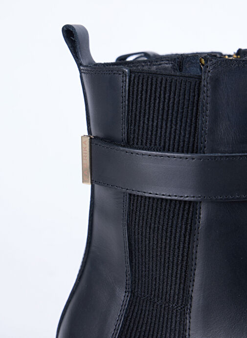 Fabrika Siyah Kadın Deri Bot D-DAVINIA - Görsel 6